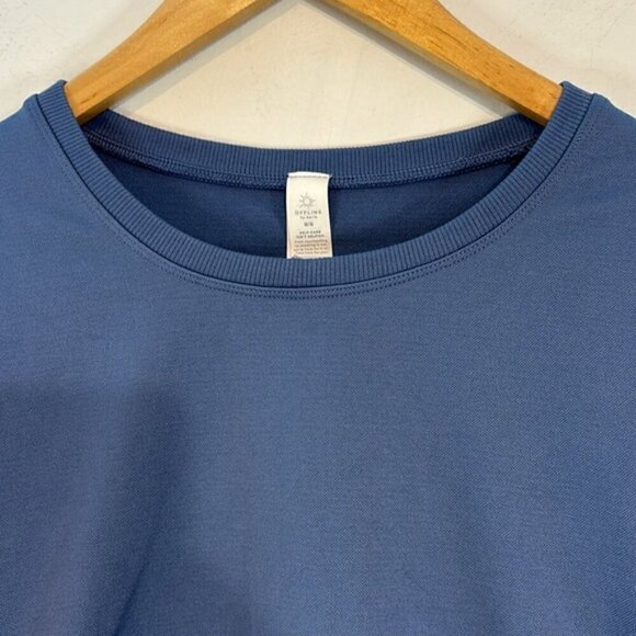 Blue Long Sleeve Crop Top - Picture 6 of 11